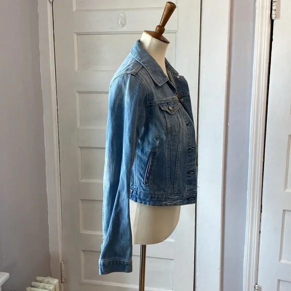 GAP Distressed Denim Jacket, Size XS - Picture 13 of 17